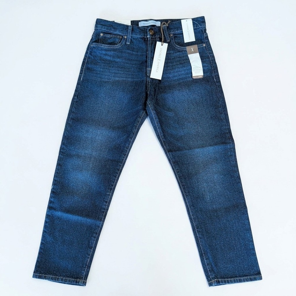 Vintage America Cheeky Straight Button Fly Jeans, Dark Wash, Size 4 / 27 NWT